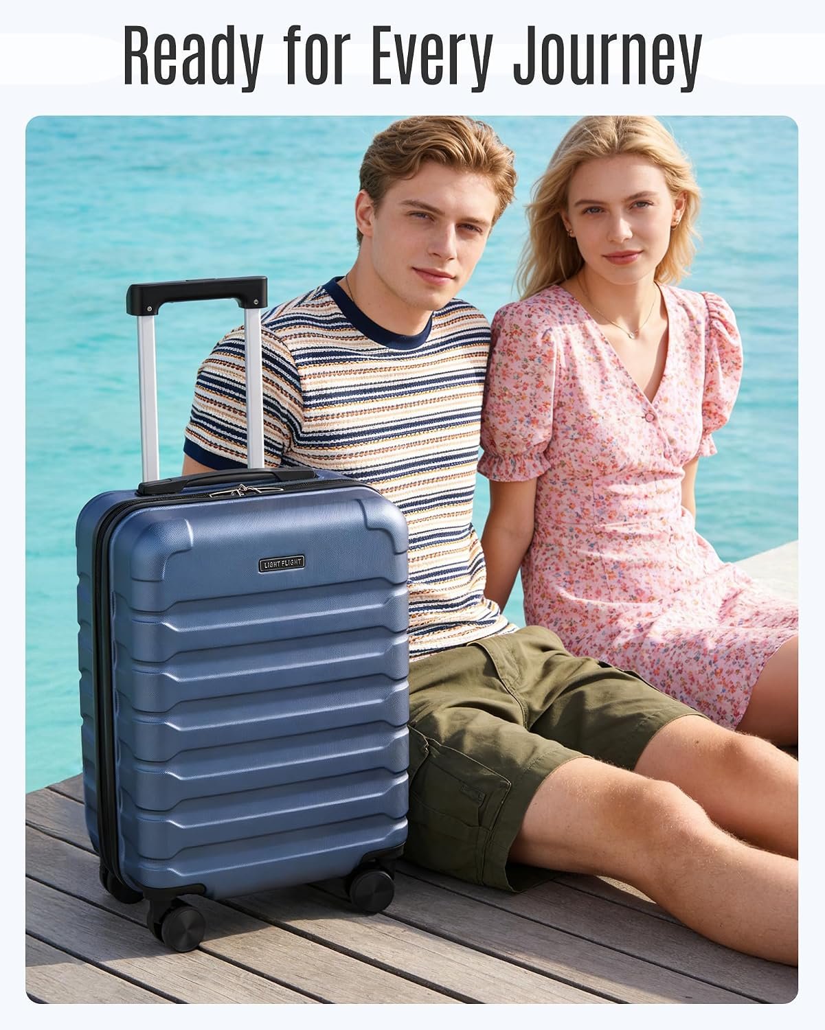 LIGHT FLIGHT Carry On Luggage 22x14x9 Airline Approved Suitcase,Royal Blue - Image 7