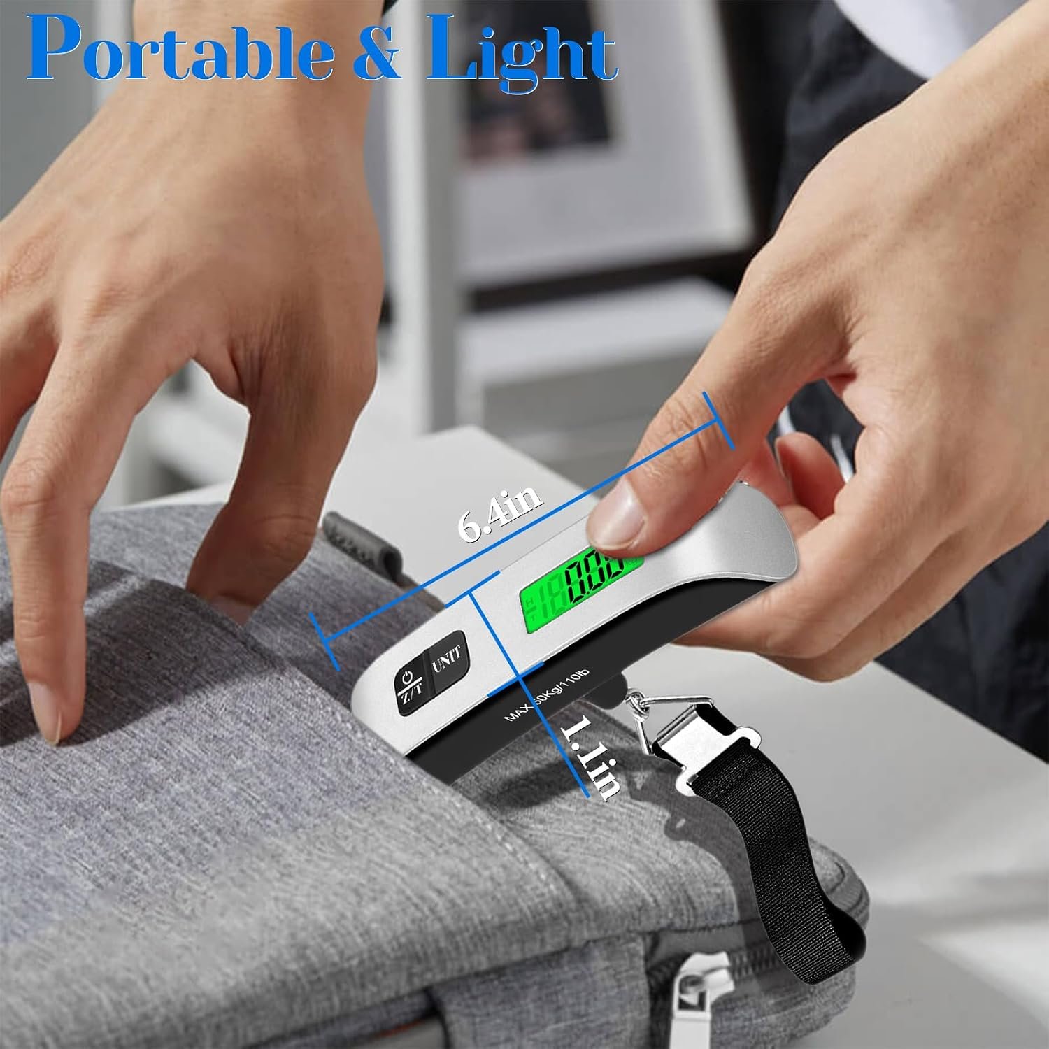 Luggage Scale, 110lb/50kg Portable Luggage Weight Scale, Silver - Image 6
