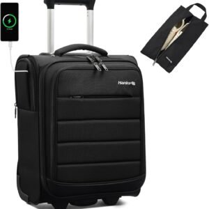 Hanke Underseat Carry On Luggage with Wheels, 17-Inch Small Suitcase Hanke Underseat Carry On Luggage with Wheels, 17-Inch Small Suitcase