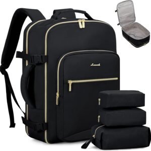 LOVEVOOK 40L Travel Backpack Flight Approved Carry on Backpack,3 Packing Cubes,Waterproof Personal Item Travel Bag,TSA Carry on Luggage Suitcase Travel Essentials,Gifts for Women & Men,fits 17″ Laptop LOVEVOOK 40L Travel Backpack Flight Approved Carry on Backpack,3 Packing Cubes,Waterproof Personal Item Travel Bag,TSA Carry on Luggage Suitcase Travel Essentials,Gifts for Women & Men,fits 17″ Laptop