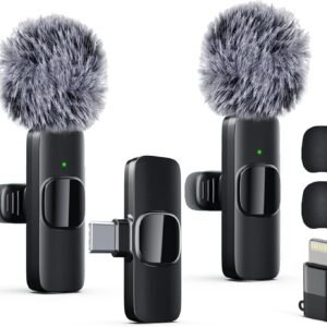 Labstandard Professional Wireless Lavalier Lapel Microphone for iPhone, iPad, mini Video Recording Mic forInterview Video Podcast Vlog YouTube&Livestream, Noise Reduction, Plug &Play